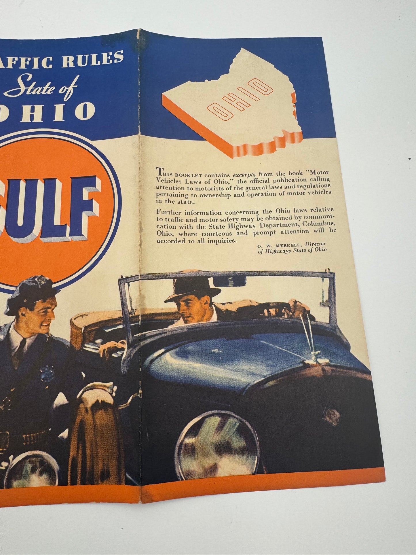 Vintage Gulf Oil Ohio Traffic Rules Police