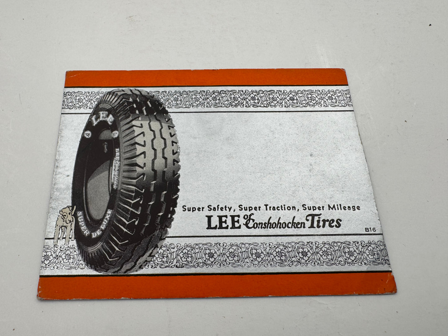 Vintage Lee Tires Ink Blotter Mint