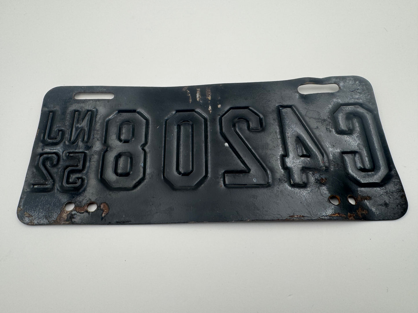 Vintage Motorcycle License Plate New Jersey 1952