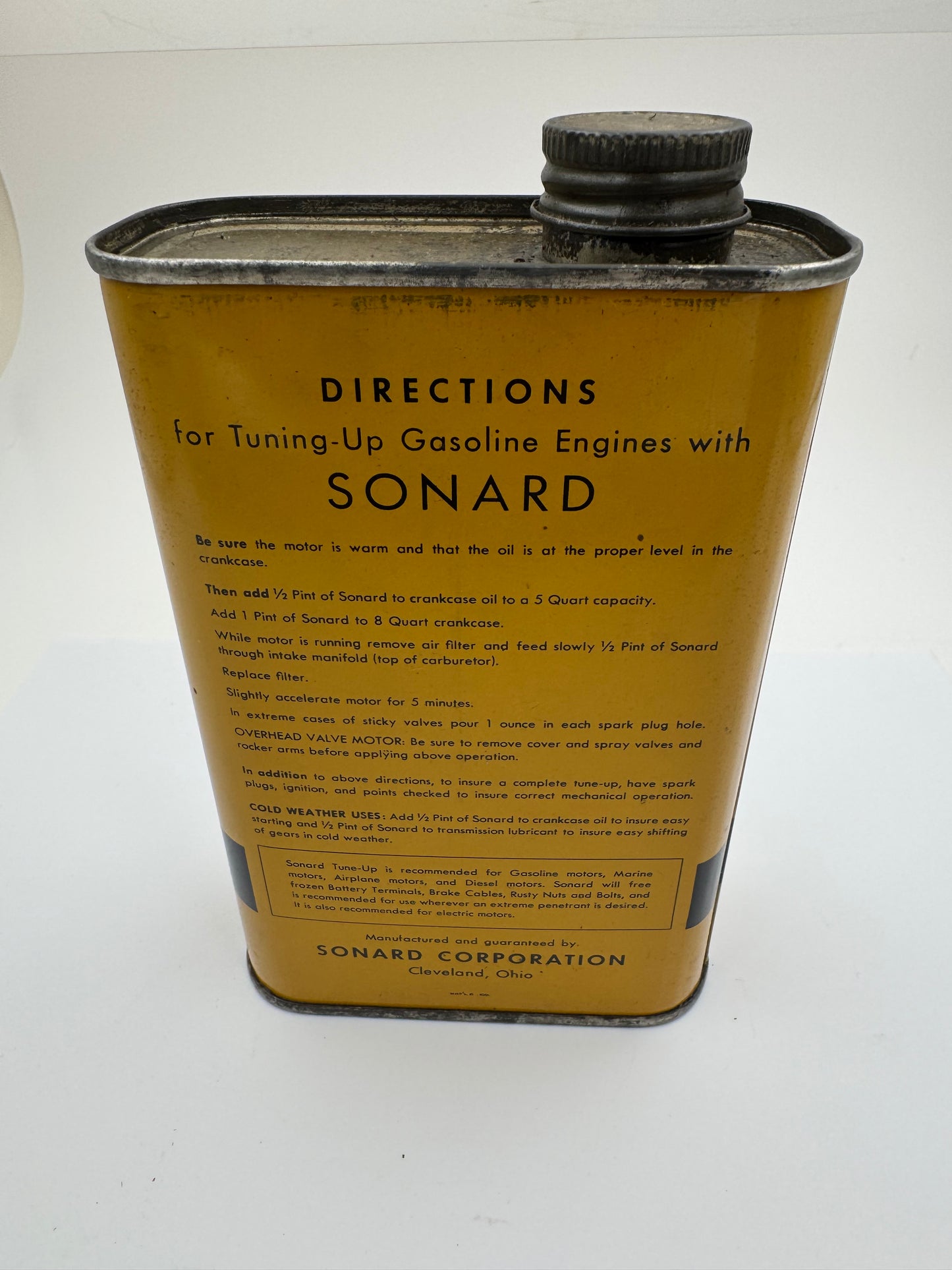 Vintage Oil Can Sonard Motor Tune Up Full