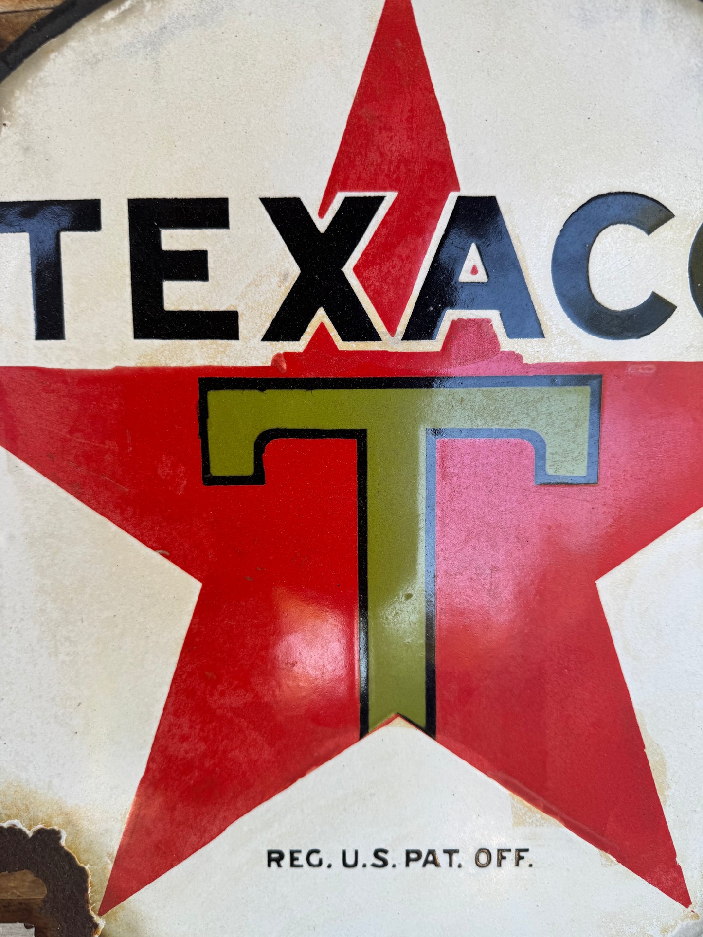 Vintage Texaco Sign 15” Porcelain