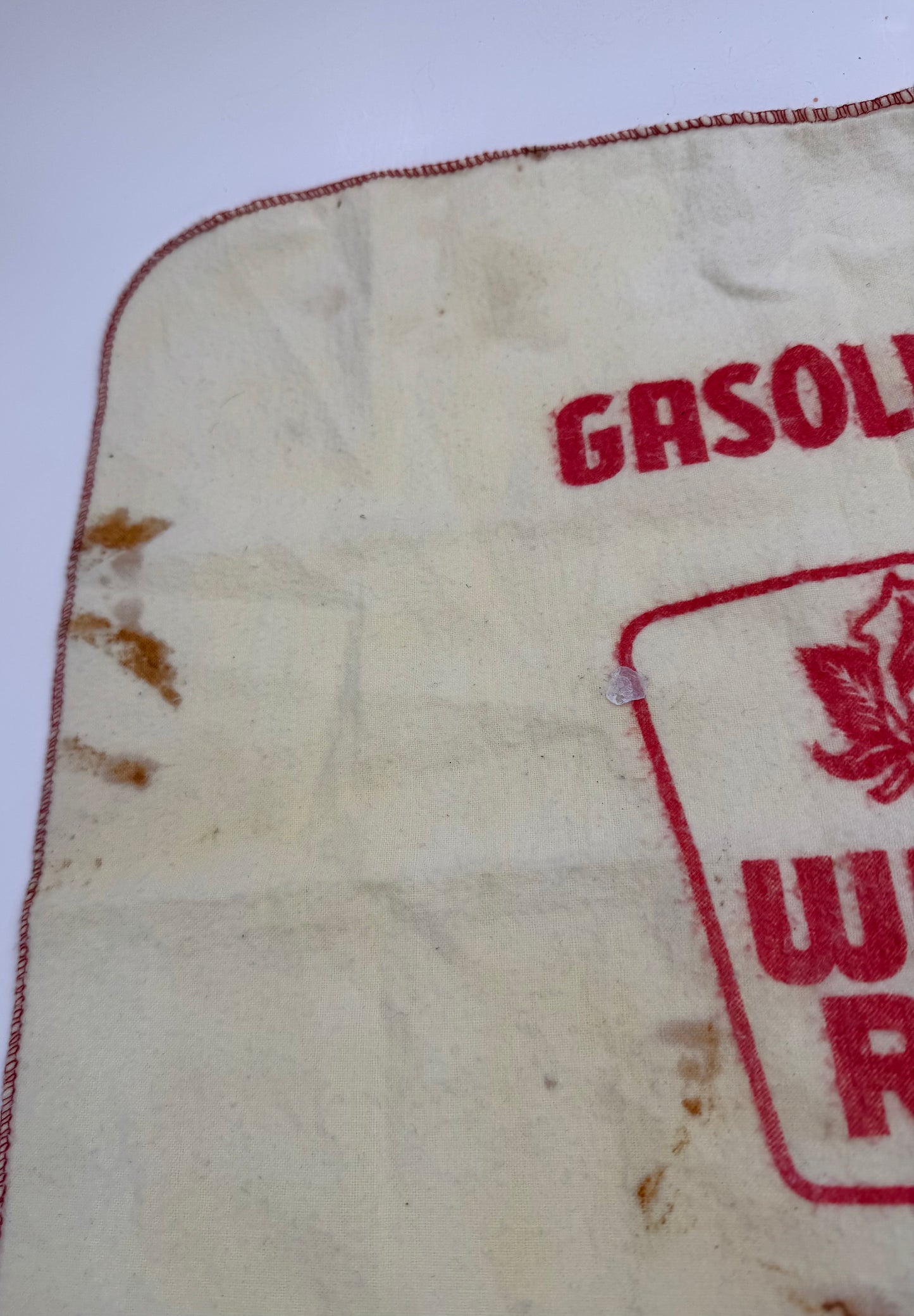 Vintage White Rose Gas Attendants Cloth
