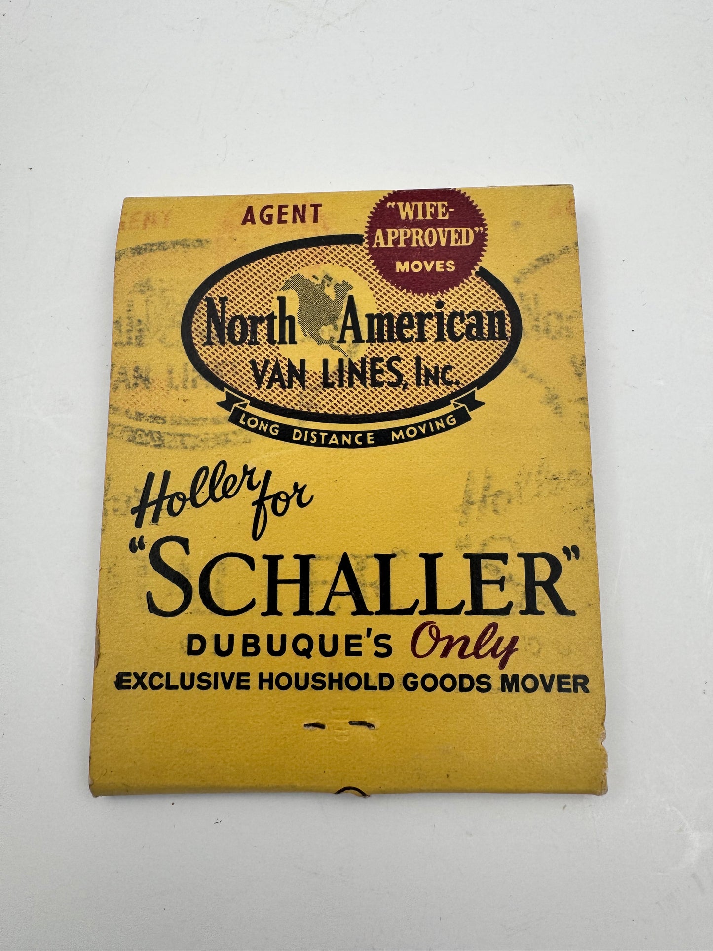 Vintage Feature Matchbook Full Schaller Movers 1930s