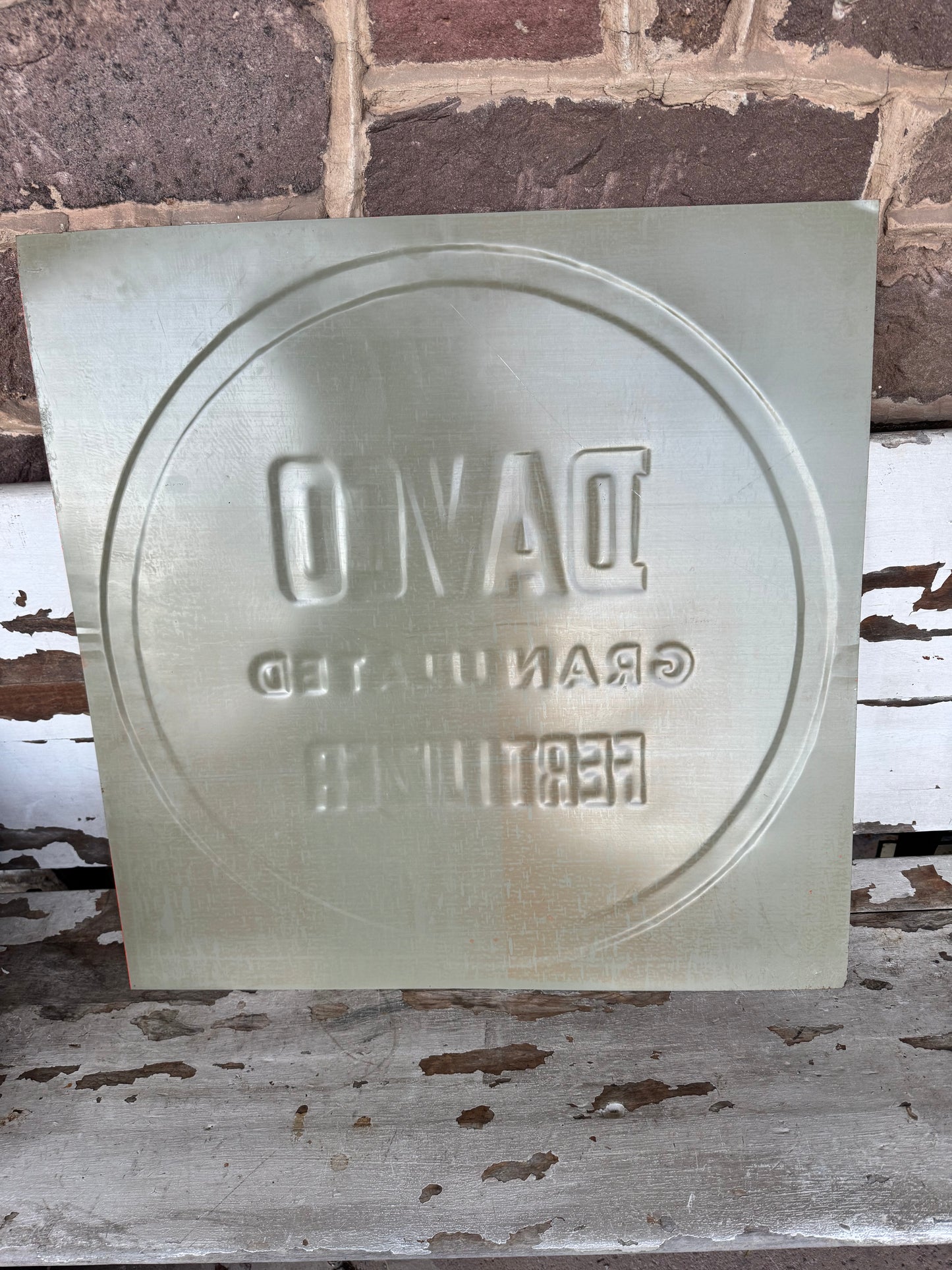 Vintage Sign Davco Fertilizer NOS 26” x 26”