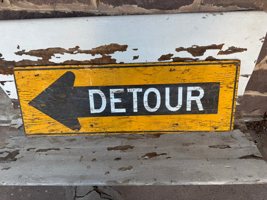 Vintage Wood Sign Detour 1950s