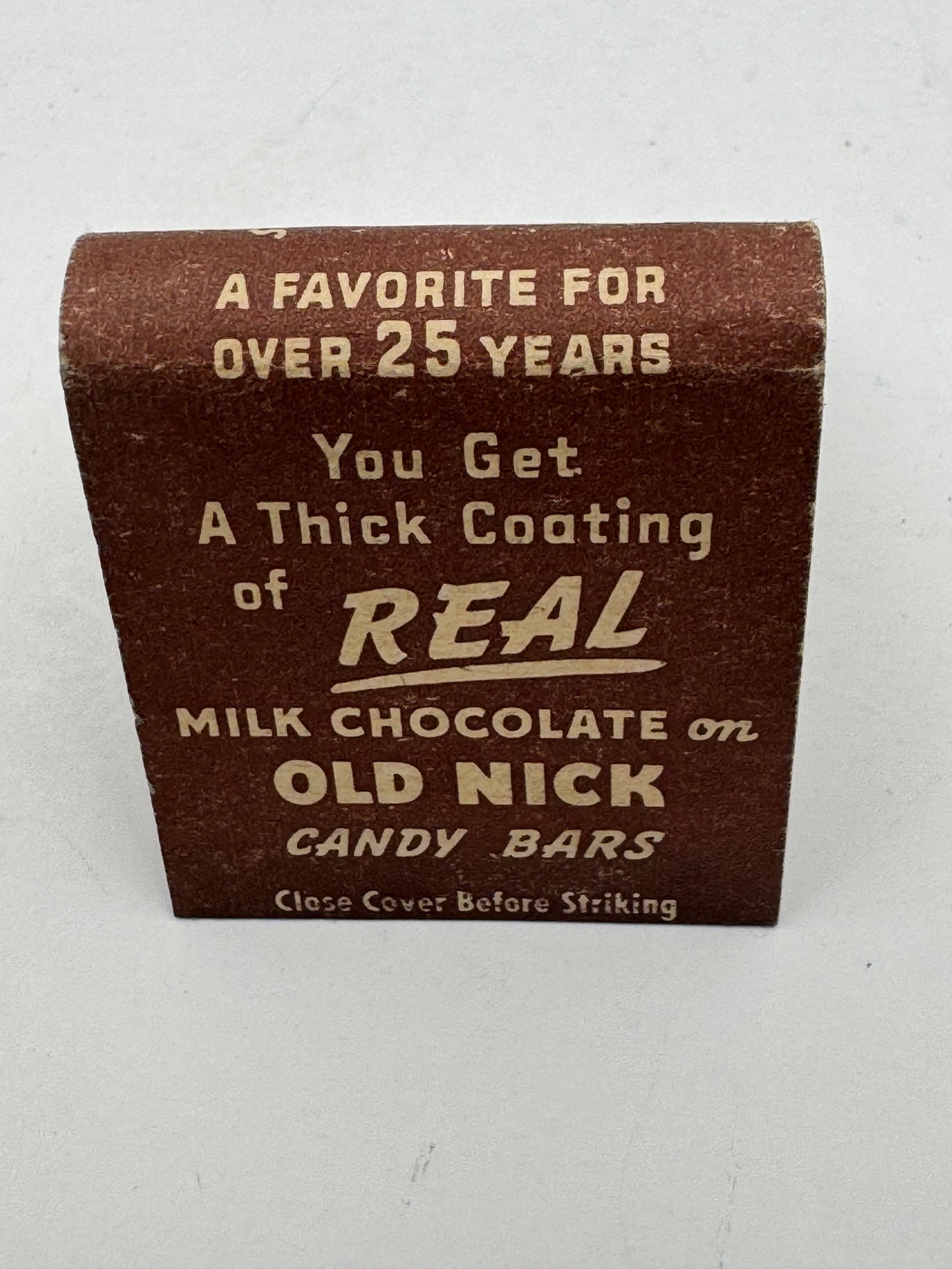 Vintage Matchbook Old Nick Candy Bar NOS Never Used.