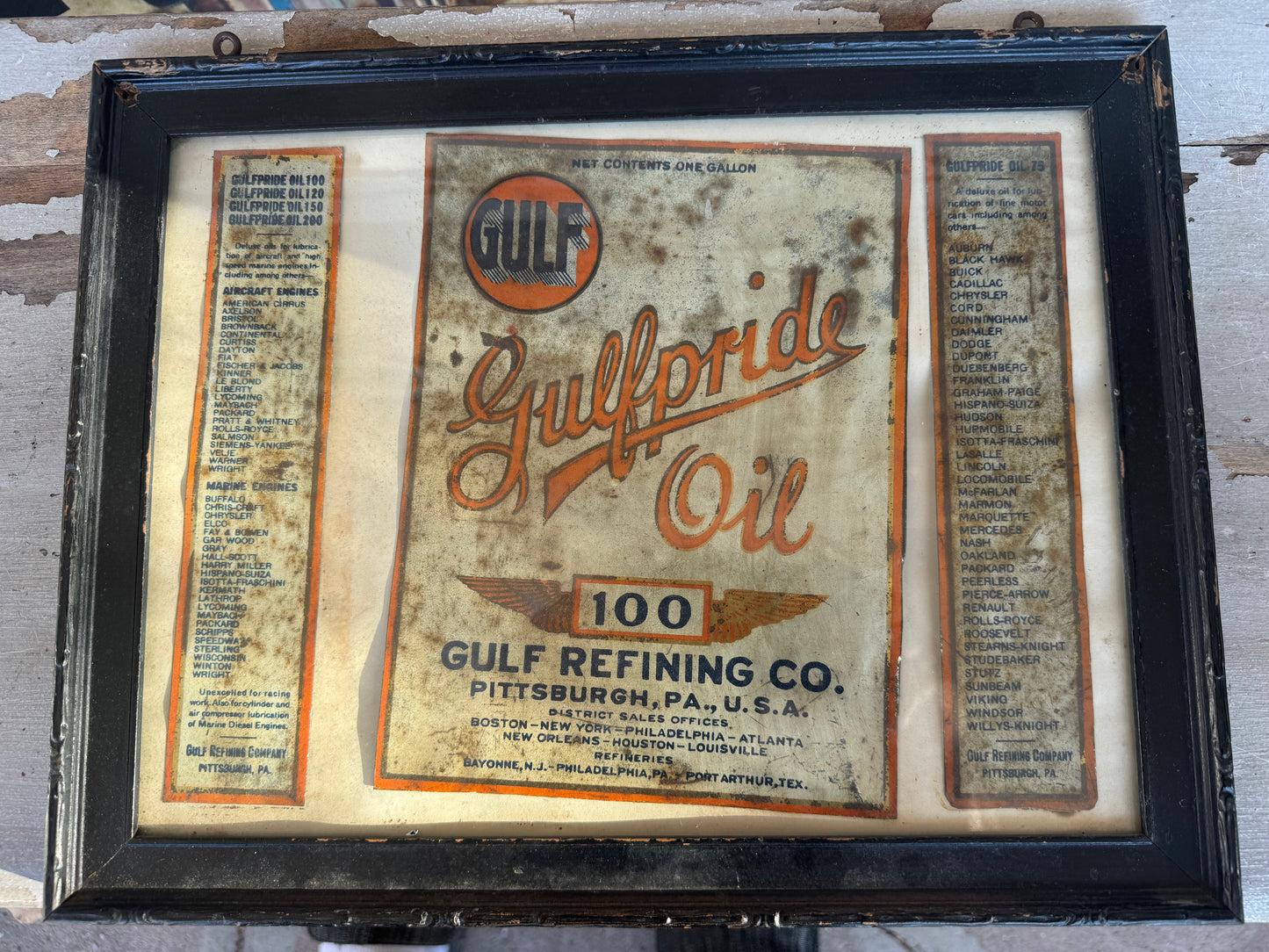 Vintage Gulfpride Motor Oil Can Pieces