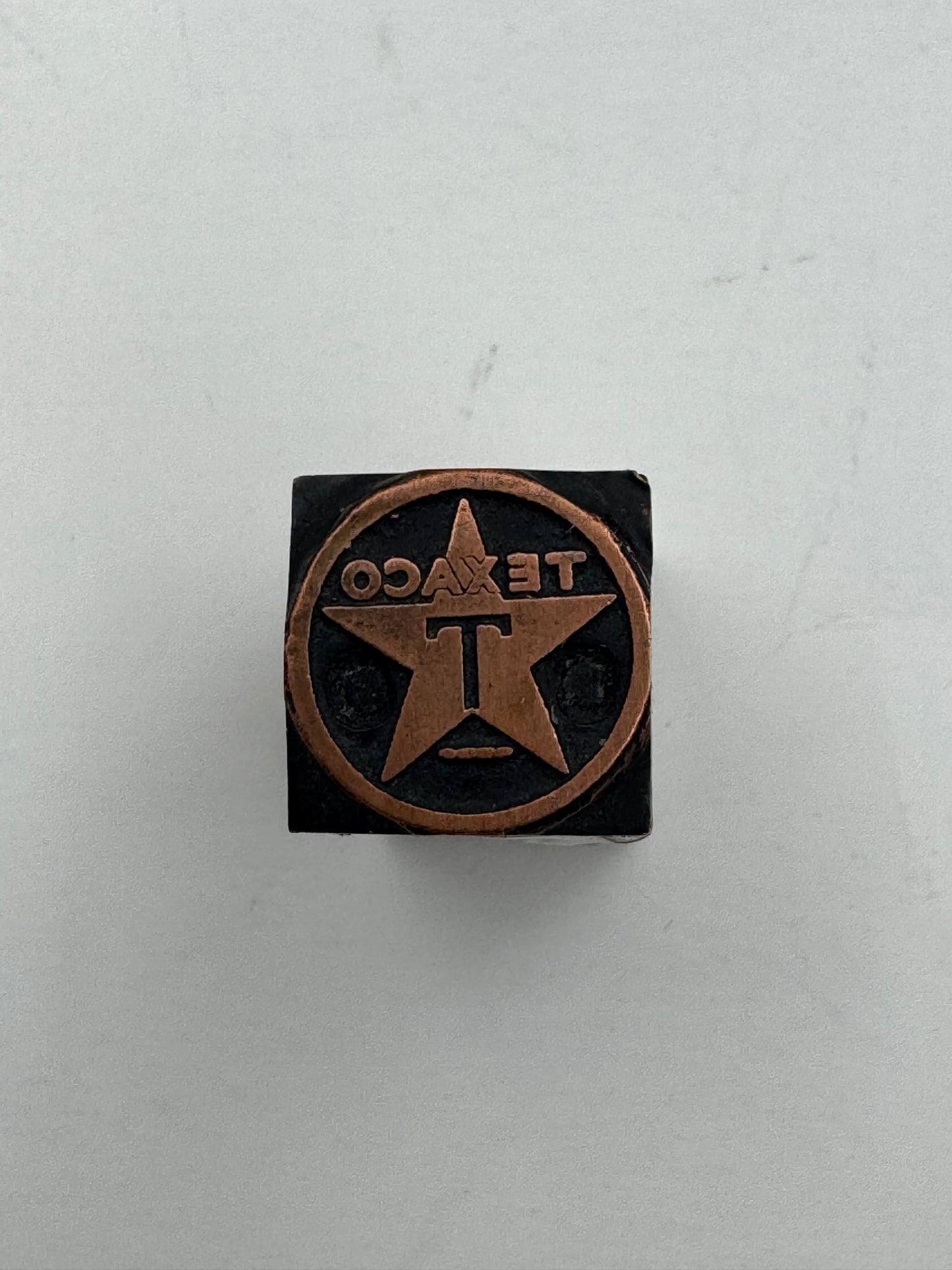 Vintage Printers Block Texaco Gas And Oil Logo