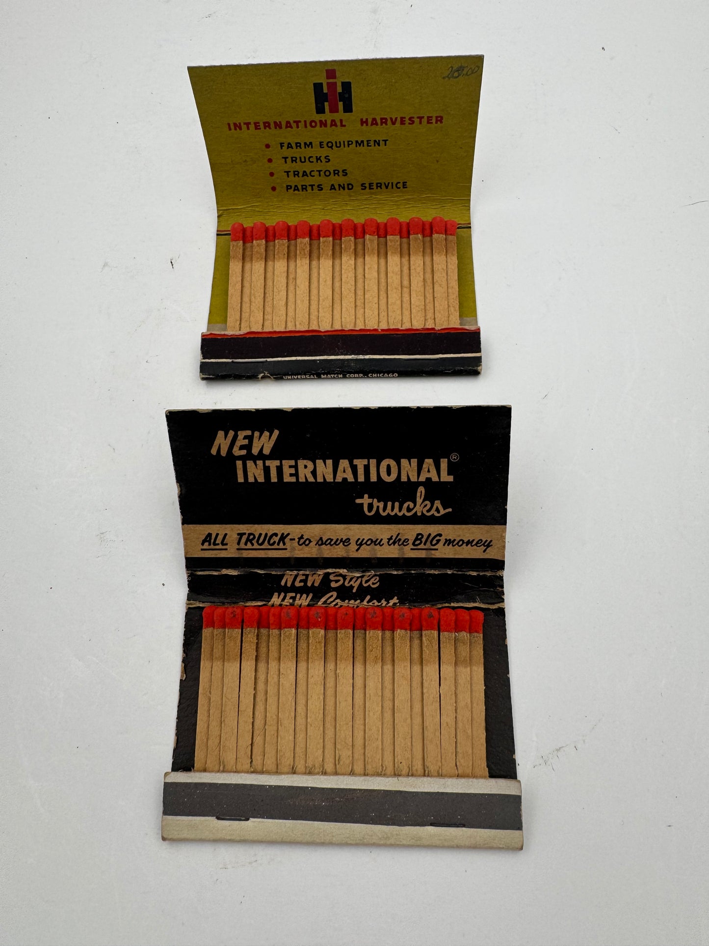 Vintage International Harvester Matchbooks Set Of Two (2) Full