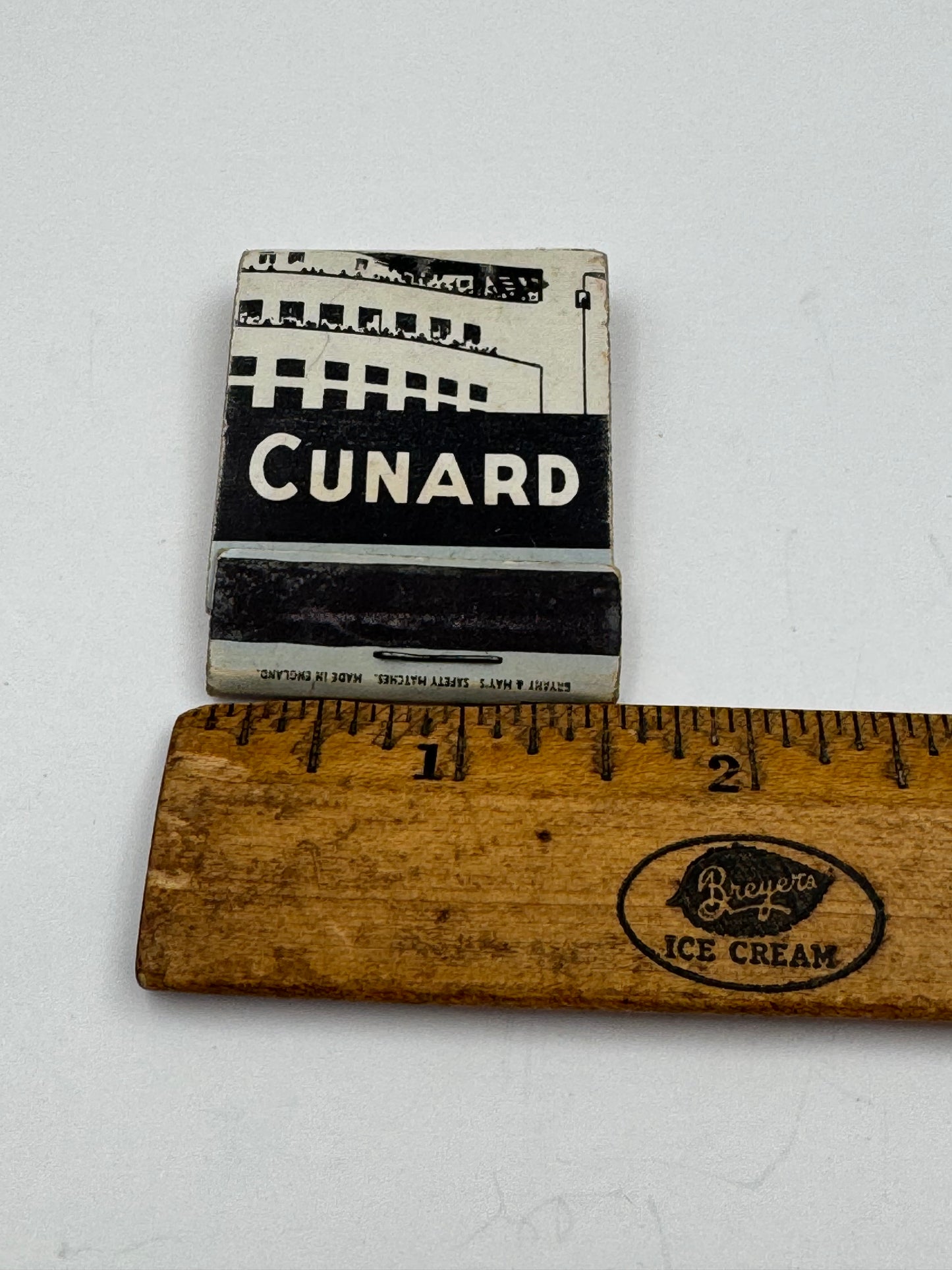 Vintage Matchbook Cunard Cool Ship Stack Graphic NOS