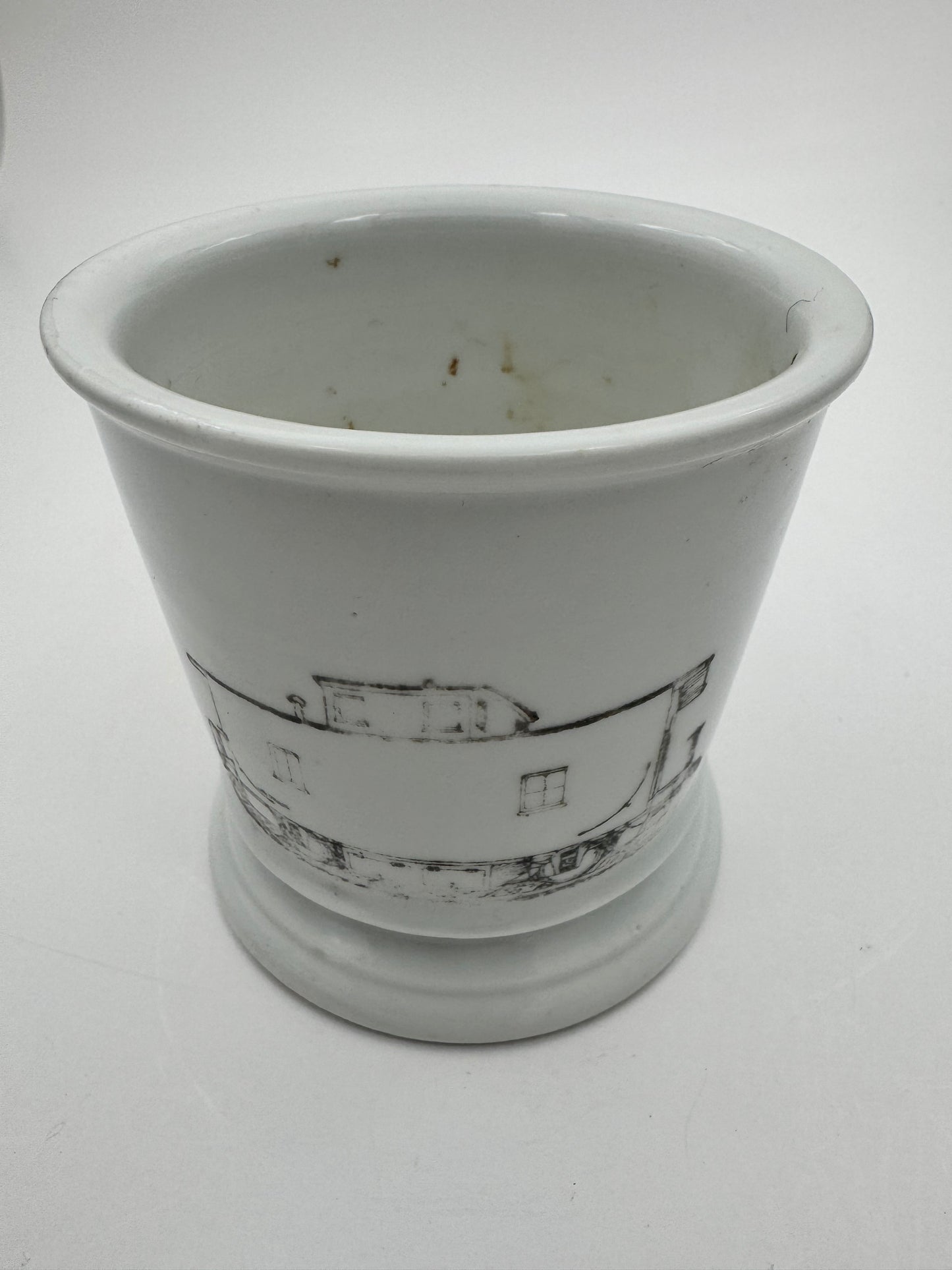 Vintage Shaving Mug Train Caboose Faded