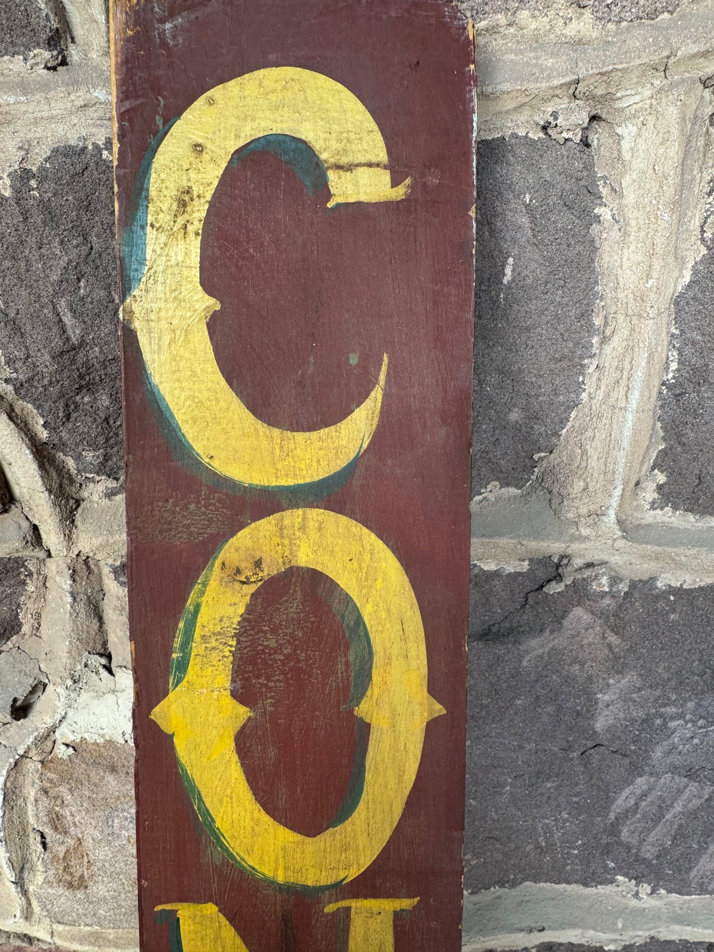 Vintage Soda Sign Wood Hand Painted 1950s