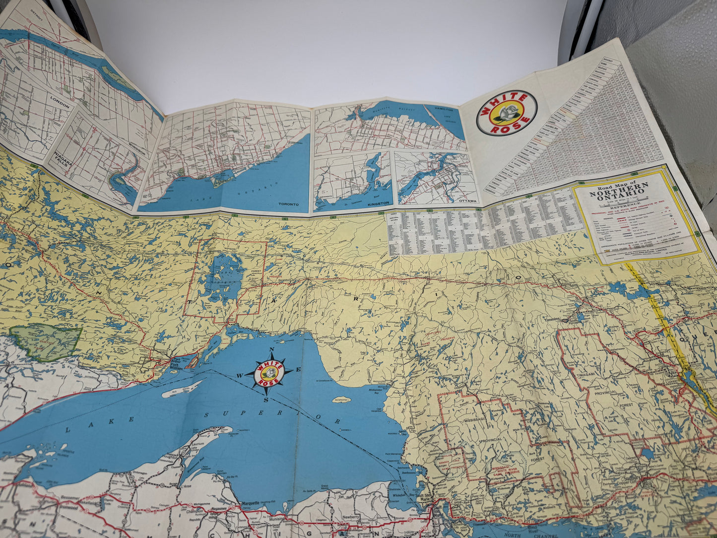 Vintage Road Map White Rose Ontario