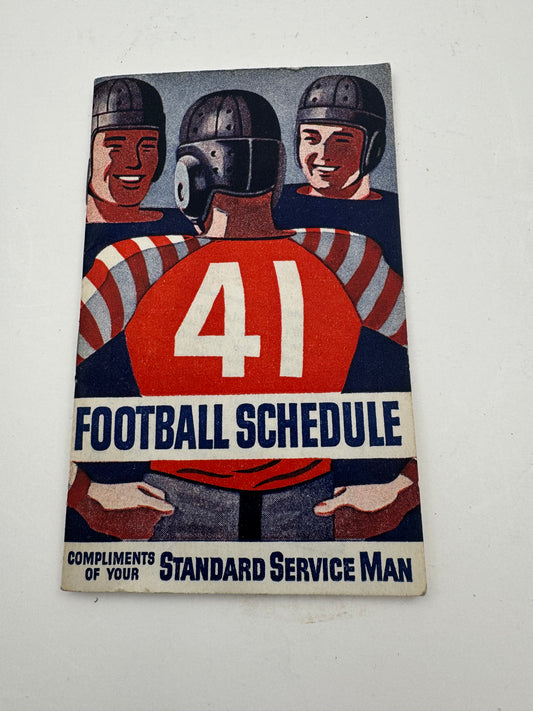 Vintage Standard Oil Football Schedule 1941 College Minty