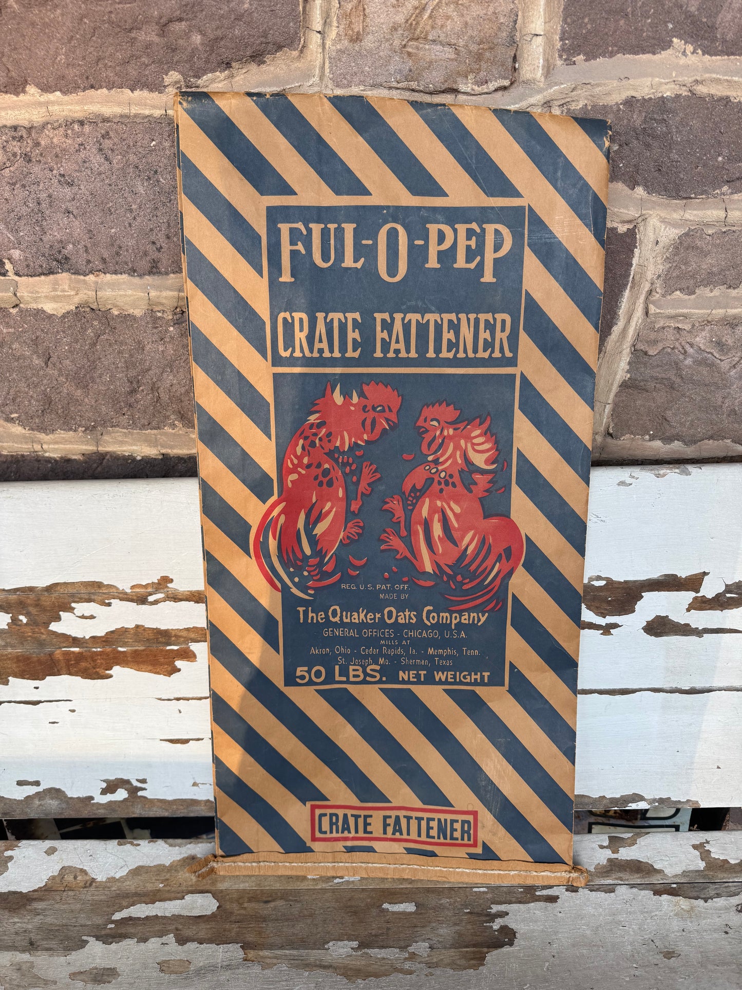 Vintage Ful O Pep Feed Bag Quaker Oats