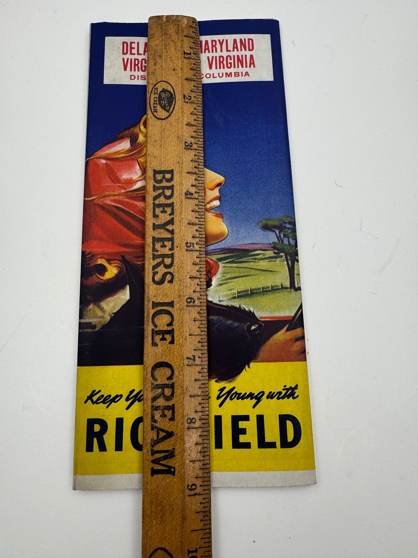 Vintage Road Map Richfield DE MA VA WV
