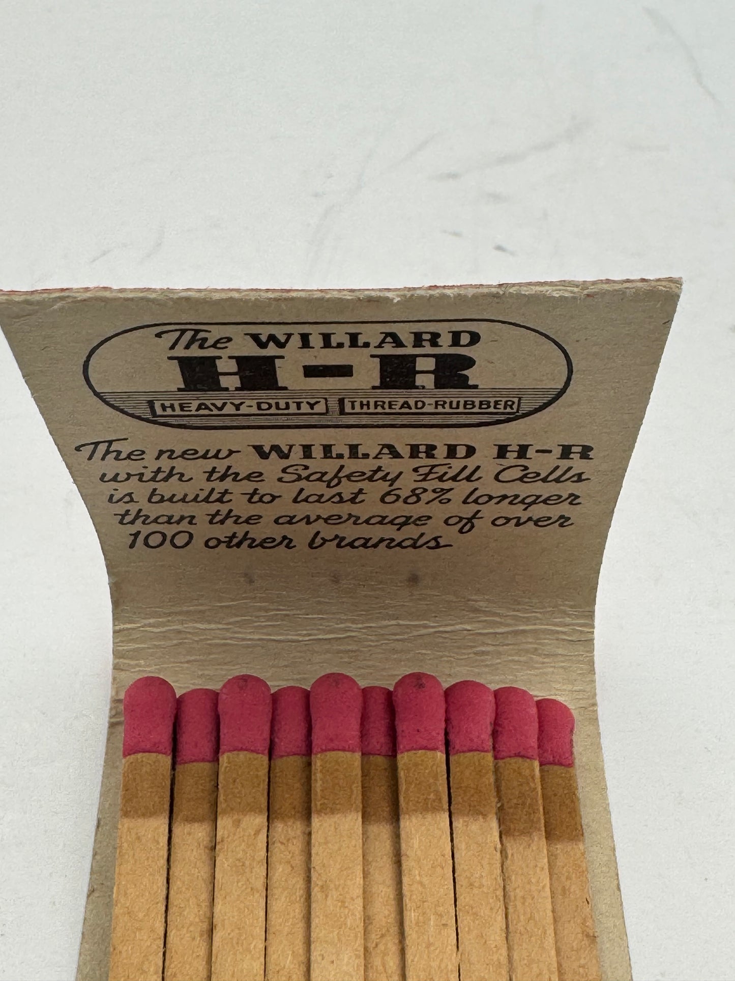 Vintage Matchbook Willard Batteries Full