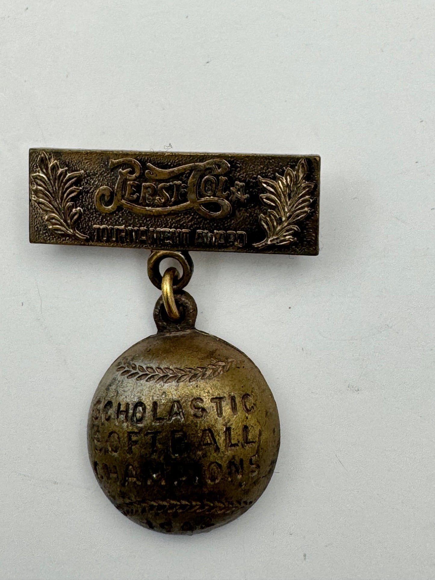Vintage Pepsi Badge Softball Championship Early Bottler Collectible