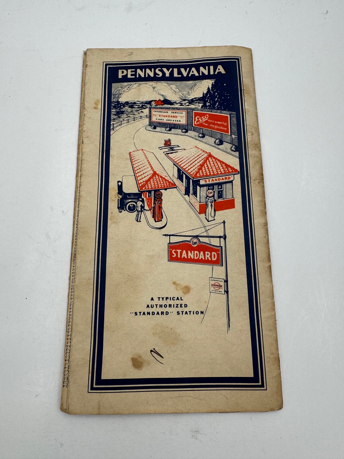 Vintage Standard Oil Road Map Pennsylvania 1931
