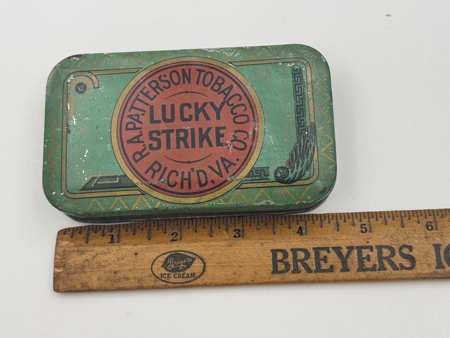 Vintage Lucky Strike Tin Early Tobacco Ad