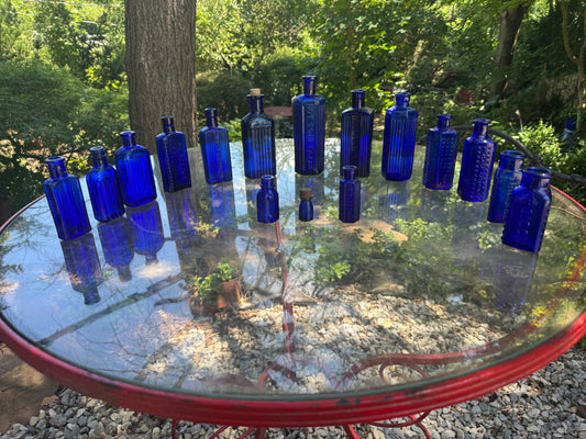 Vintage Poison Bottle Collection Cobalt Blue