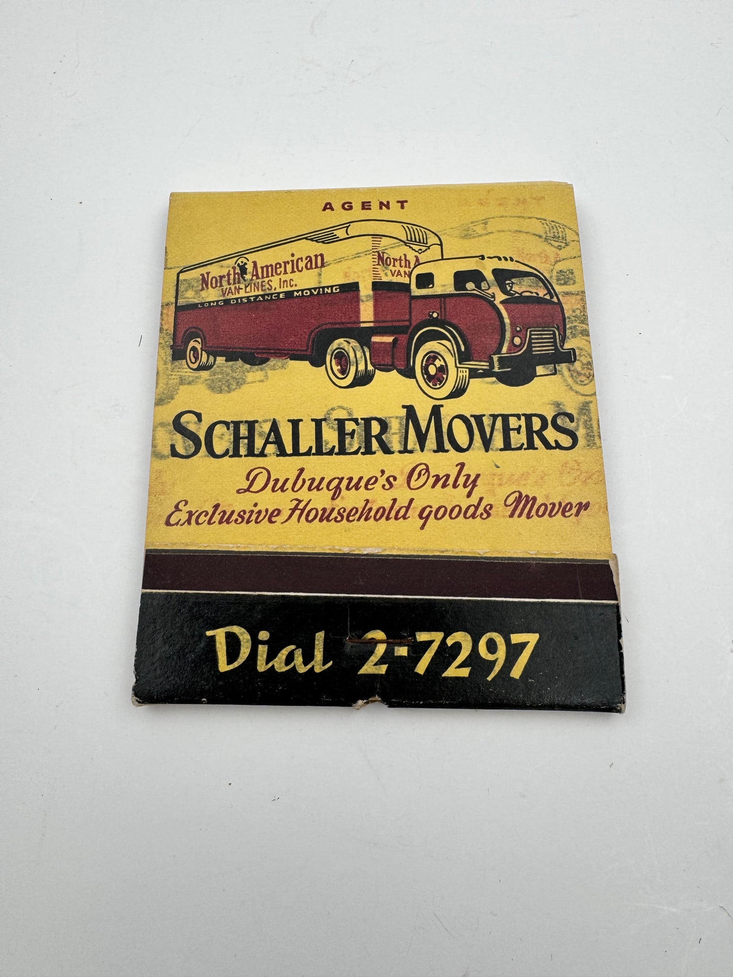 Vintage Feature Matchbook Full Schaller Movers 1930s