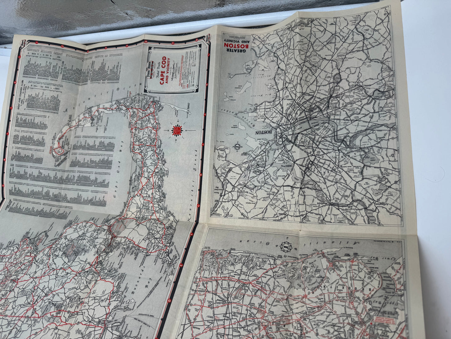 Vintage Roadmap Veedol Tydol 1940 Cape Cod NOS