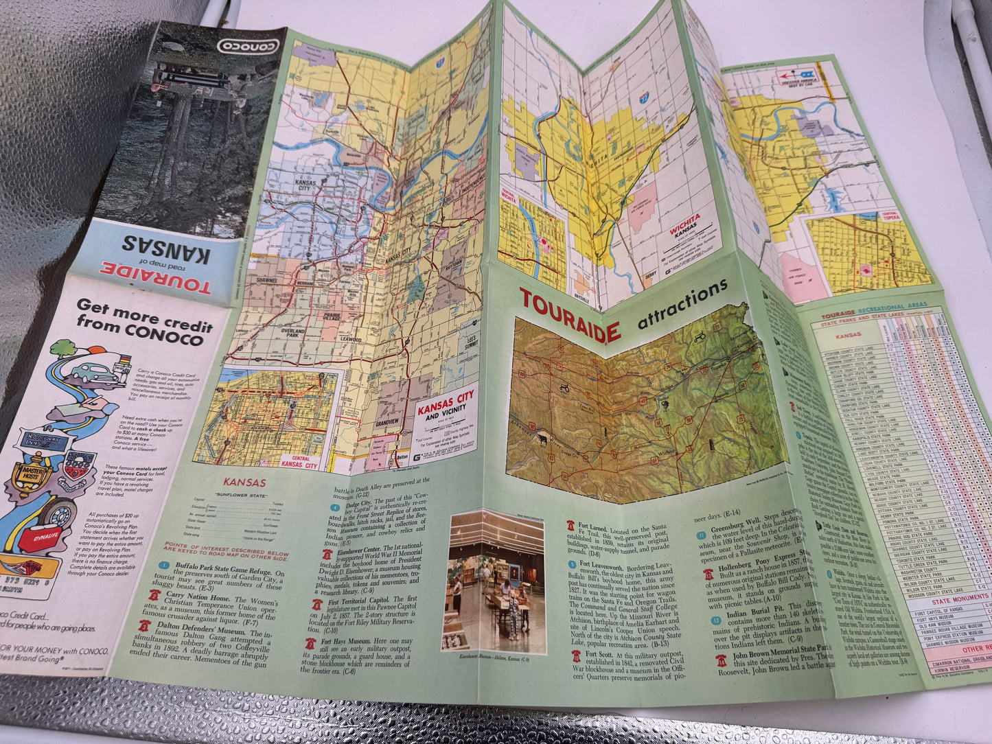 Vintage Road Map Conoco Kansas