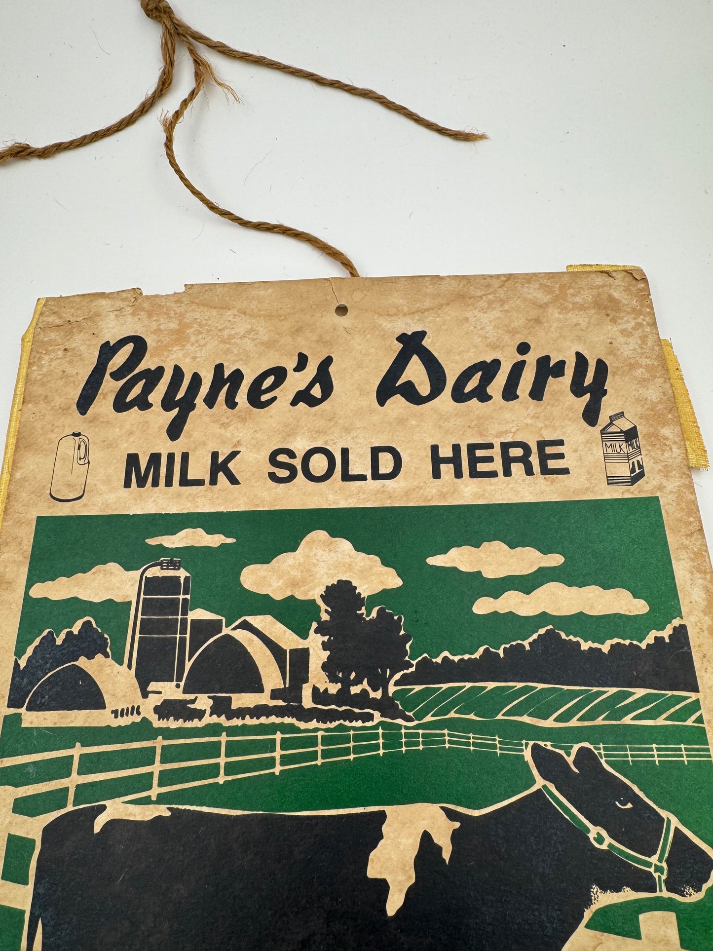 Vintage Dairy Ad Milk 5 Cents Payne Dairies