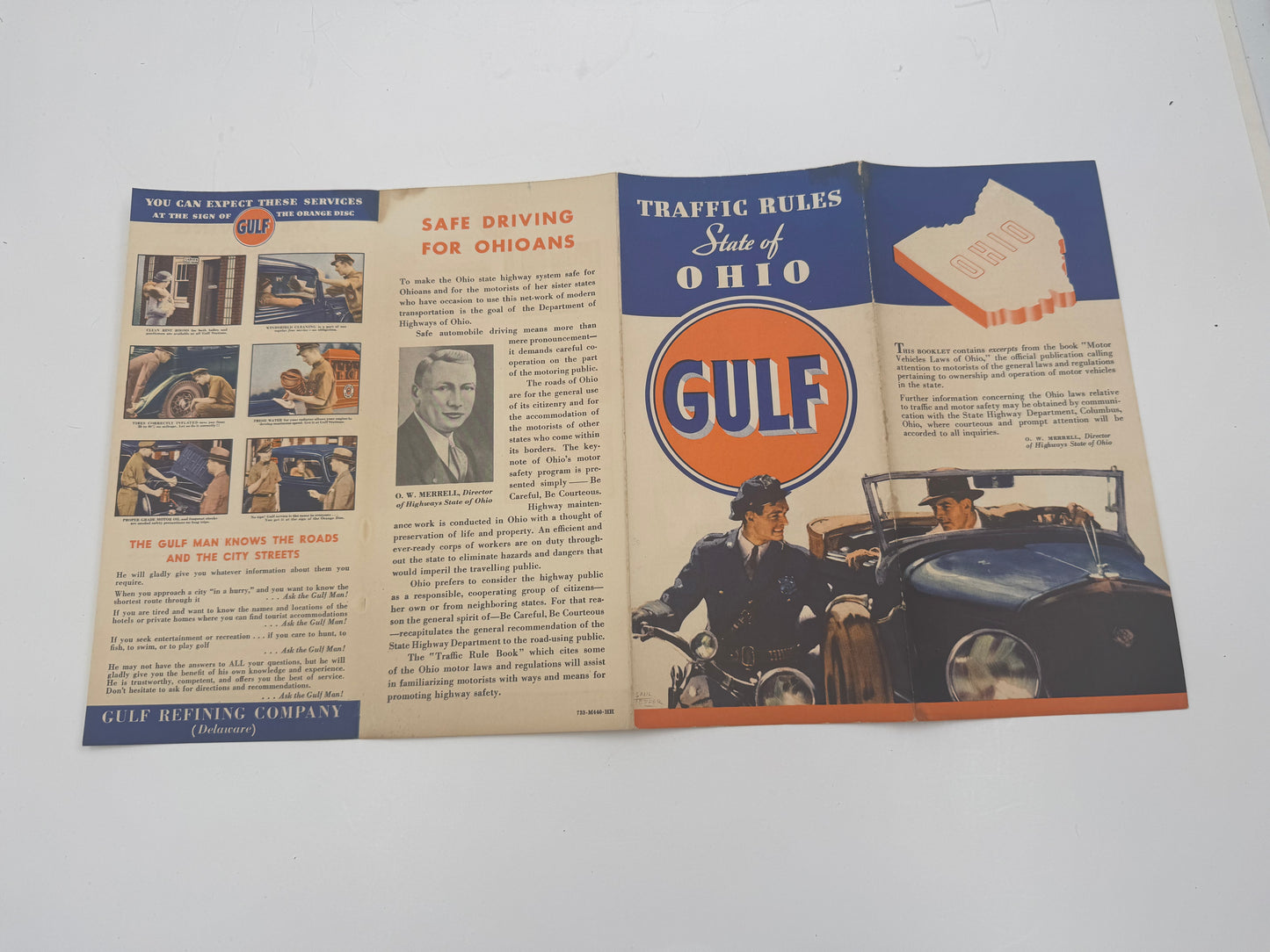 Vintage Gulf Oil Ohio Traffic Rules Police