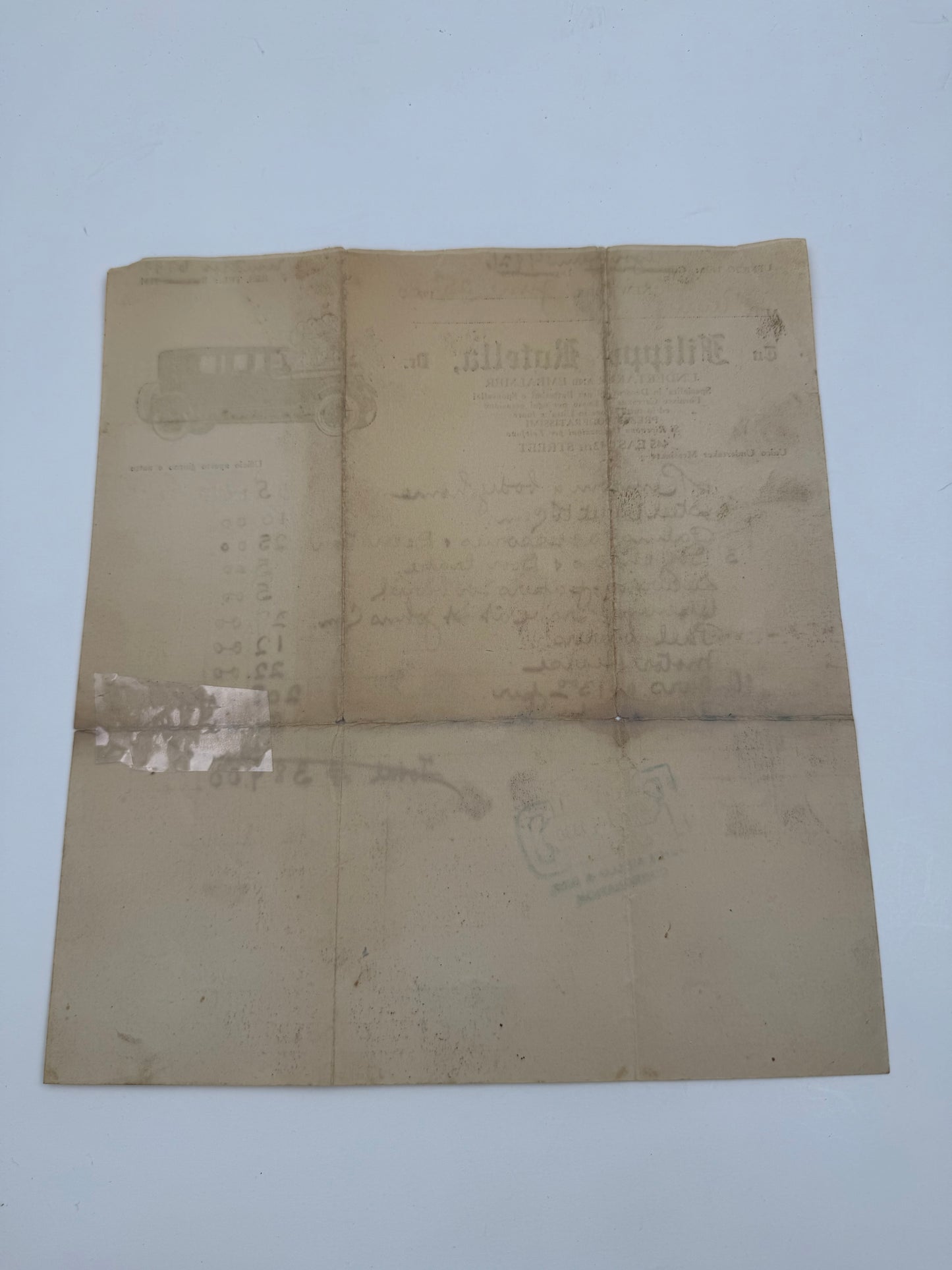 Vintage Undertaker Invoice Great Car Graphic