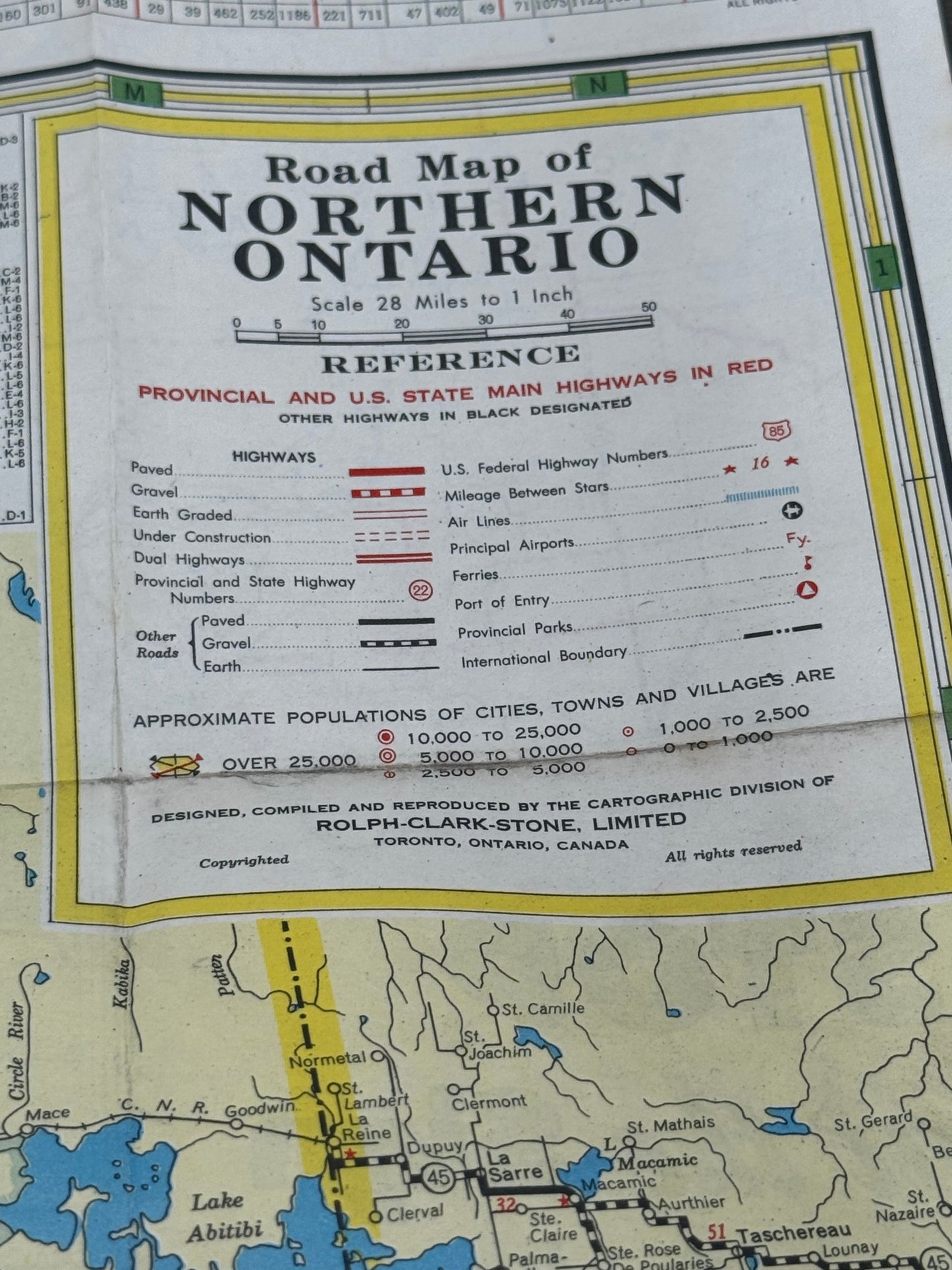 Vintage Road Map White Rose Ontario