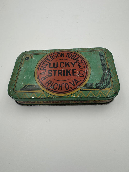 Vintage Lucky Strike Tin Early Tobacco Ad