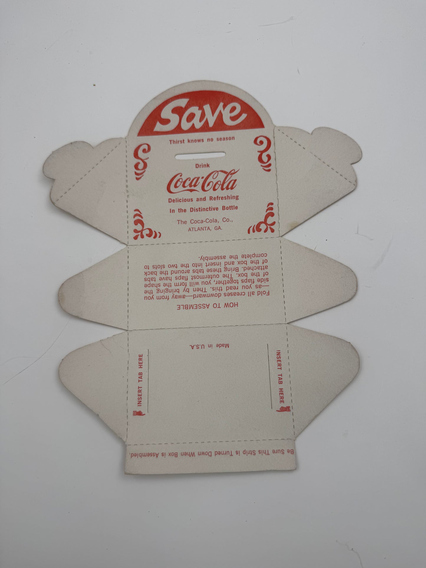 Vintage Coca Cola Bank Cardstock Never Folded / Used. NOS