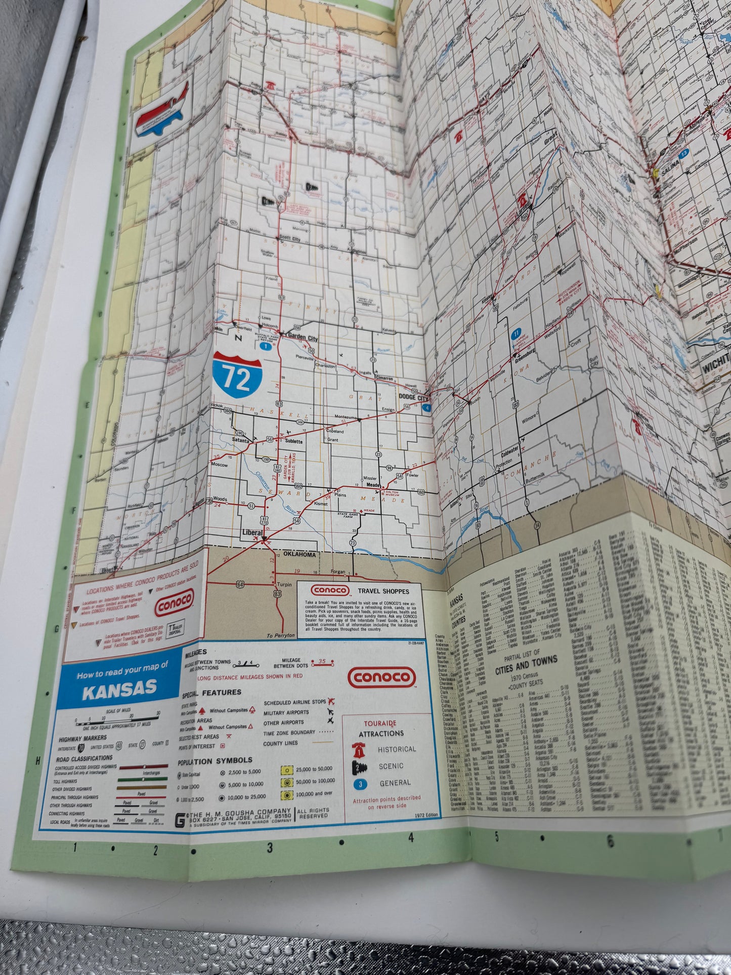 Vintage Road Map Conoco Kansas