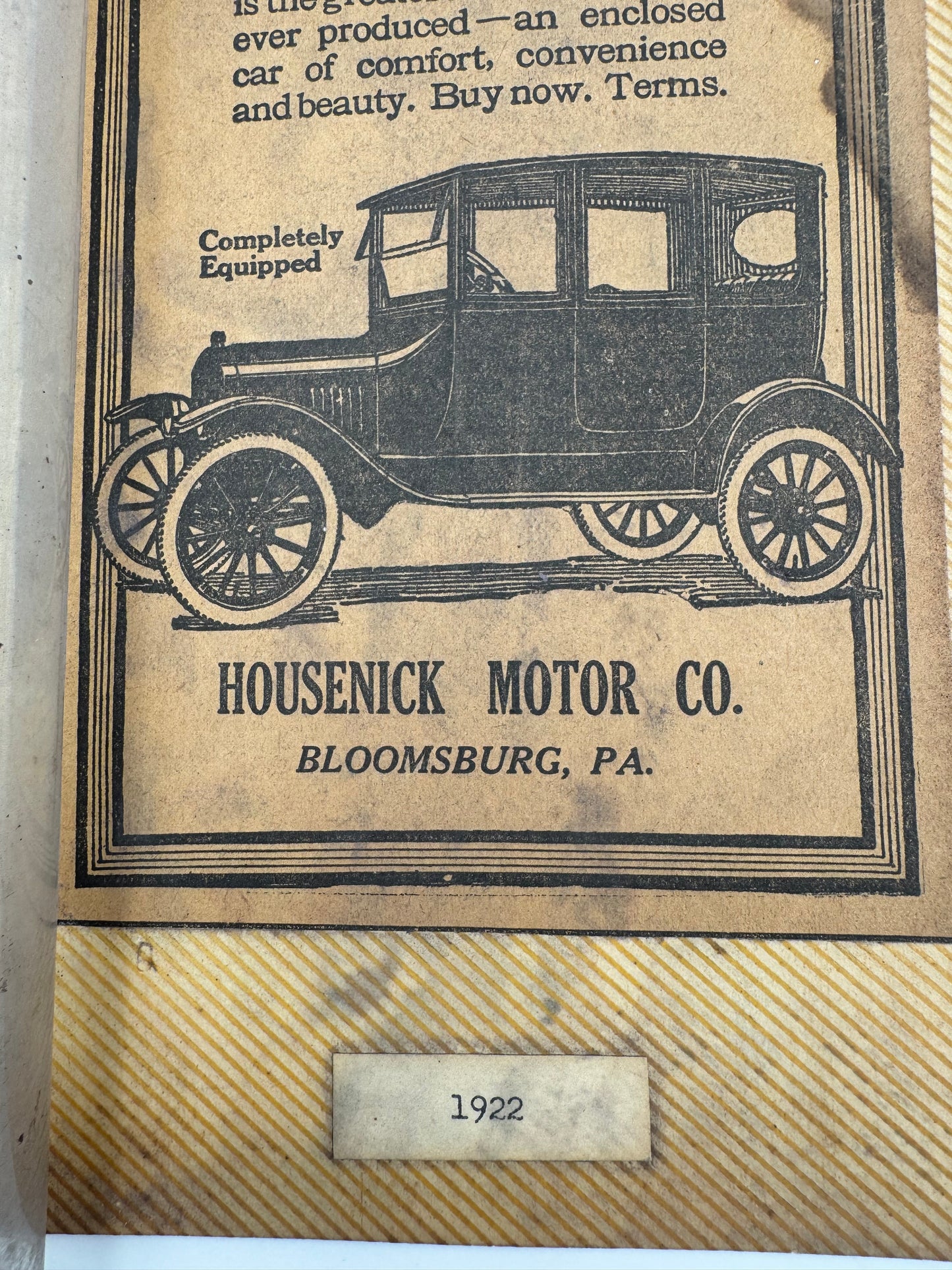 Vintage Ford Sedan Print Ad 1922
