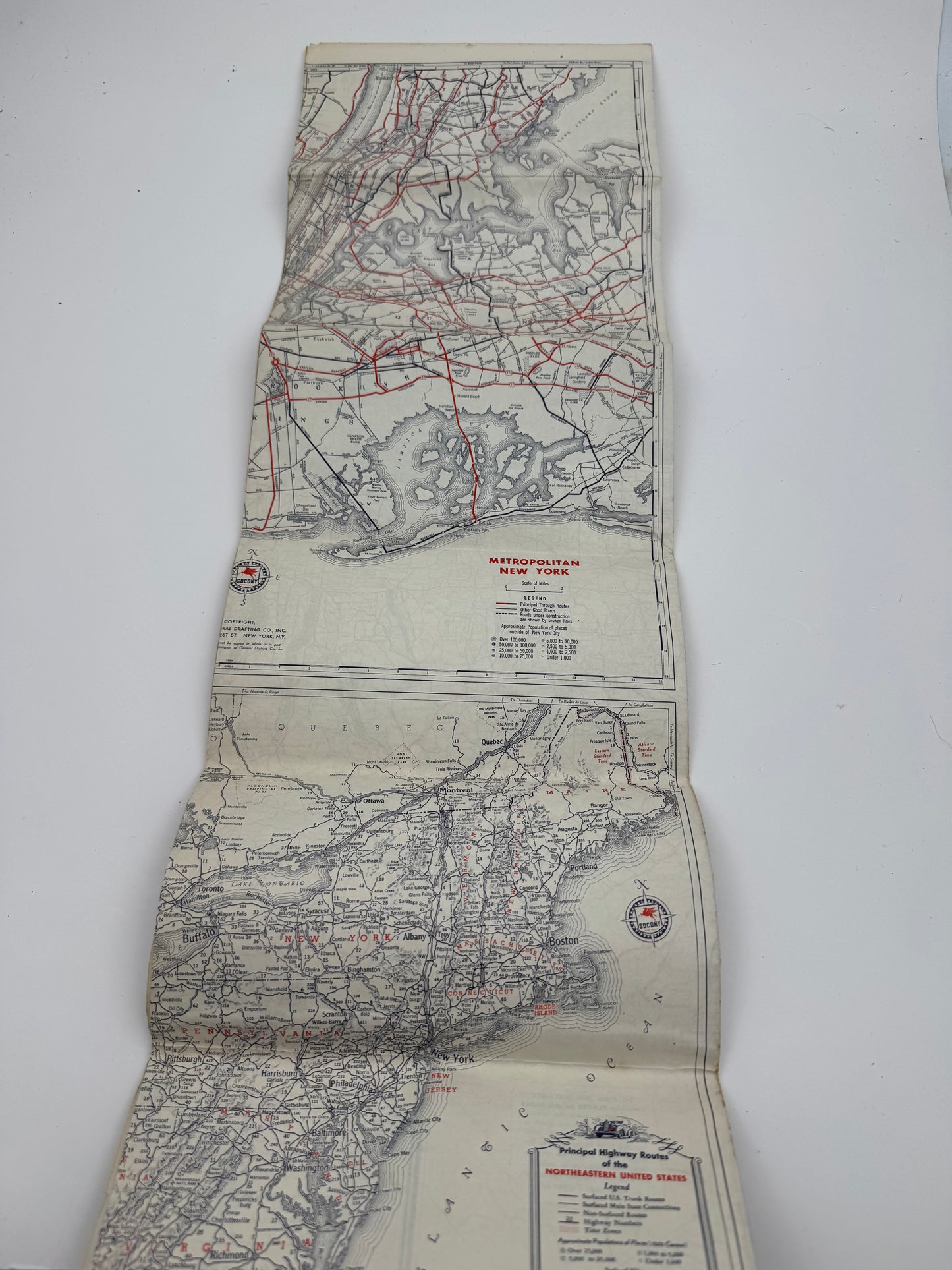 Vintage Roadmap Socony New York 1937