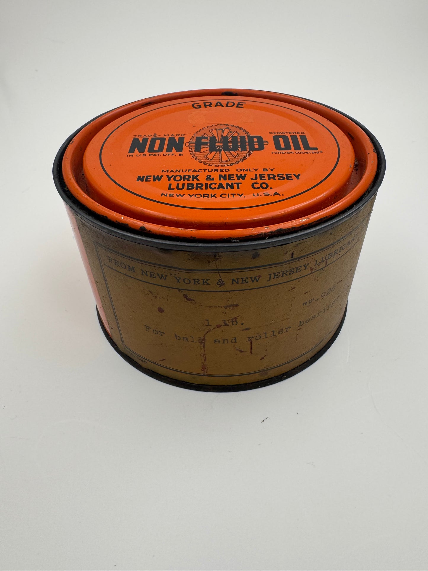 Vintage Oil Can Non Fluid Paper Label NOS