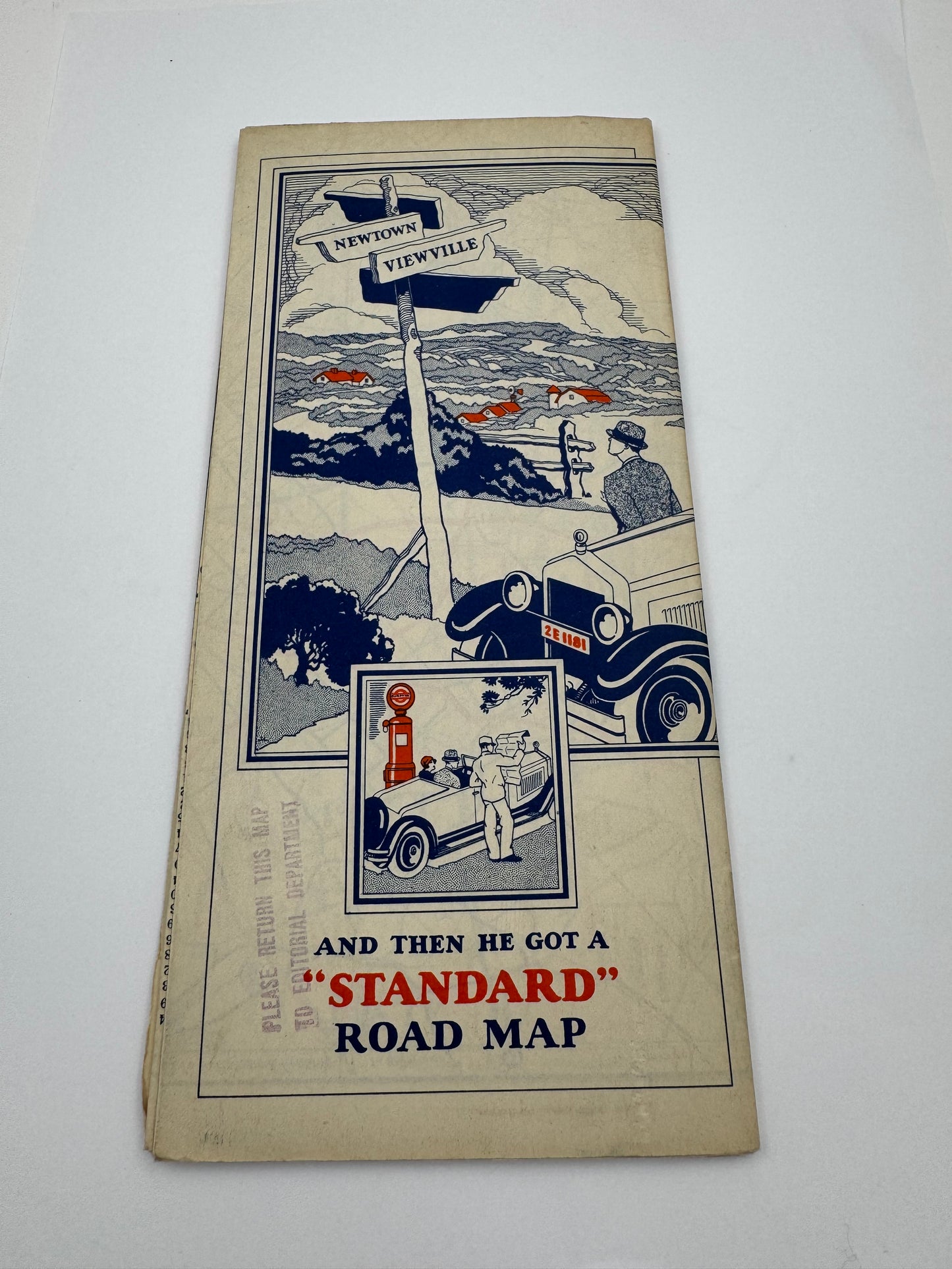 Vintage Road Map Standard Oil NJ 1929 Mint