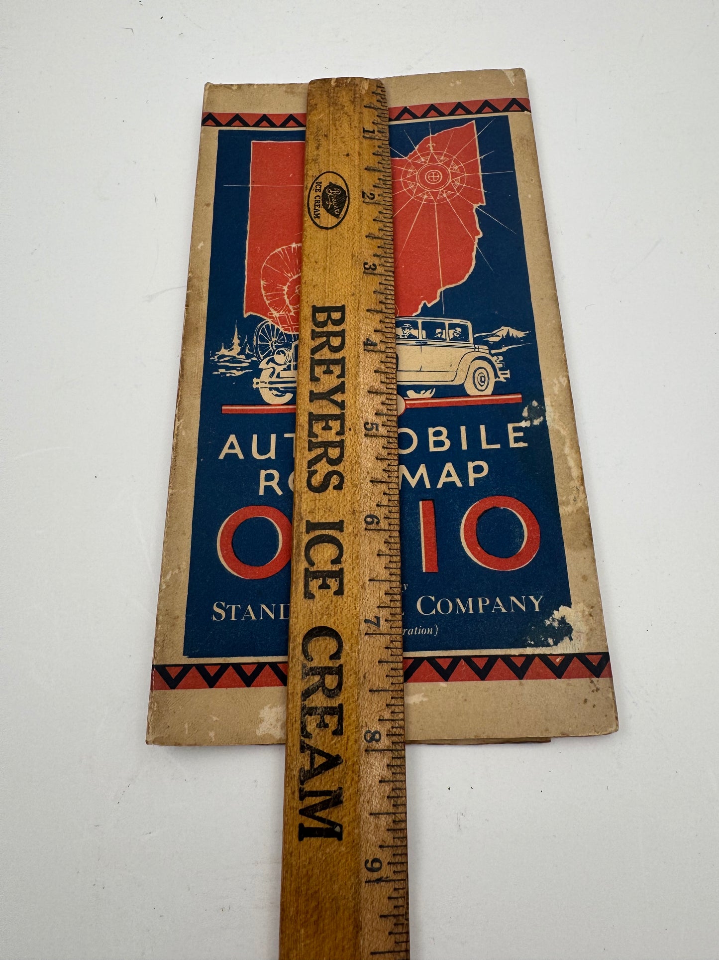 Vintage Road Map 1927 Ohio Standard Oil