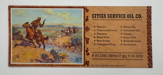 Vintage Ink Blotter Cities Service Pony Express