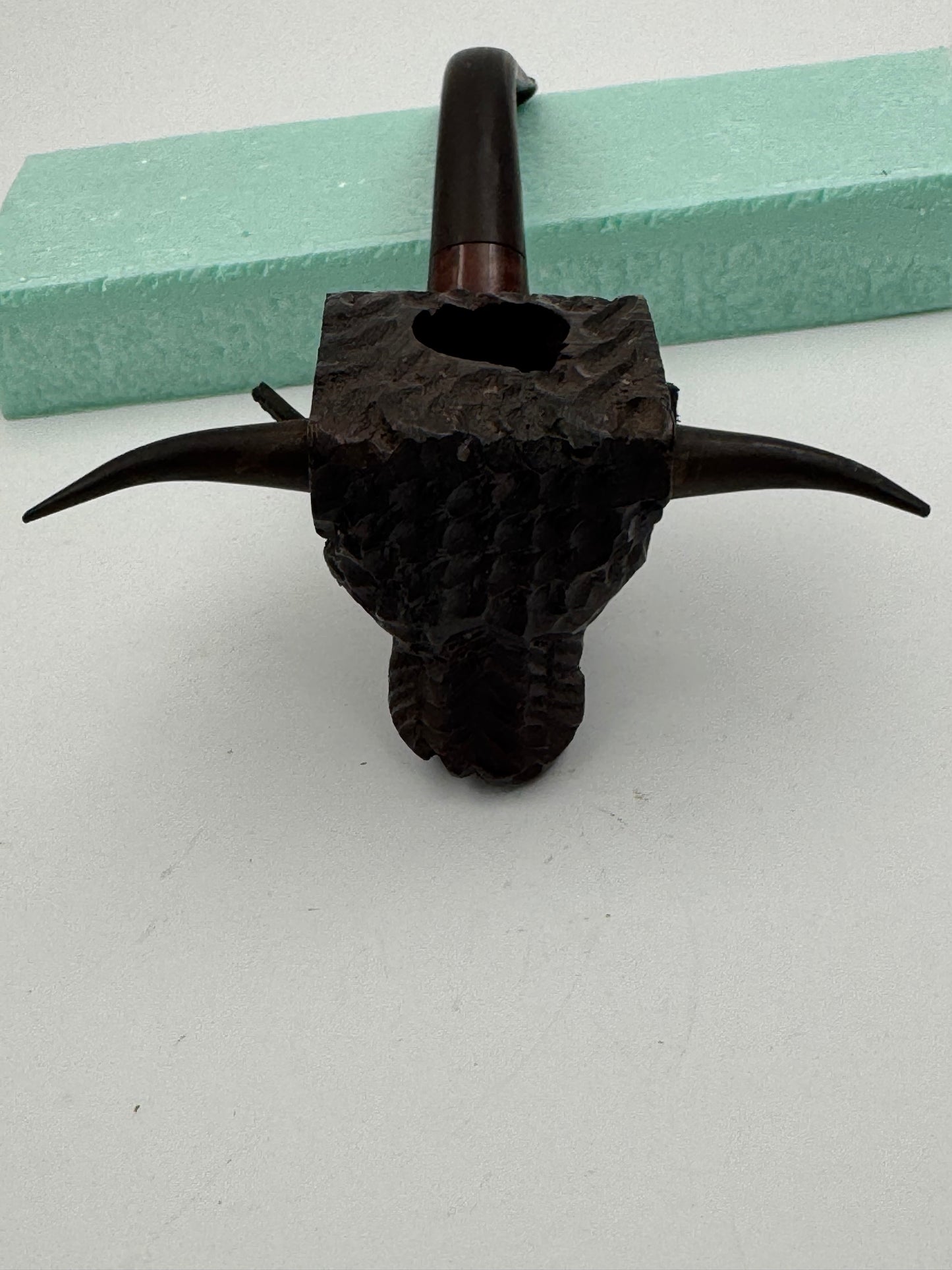 Vintage Carved Figural Pipe Bull Meerschaum