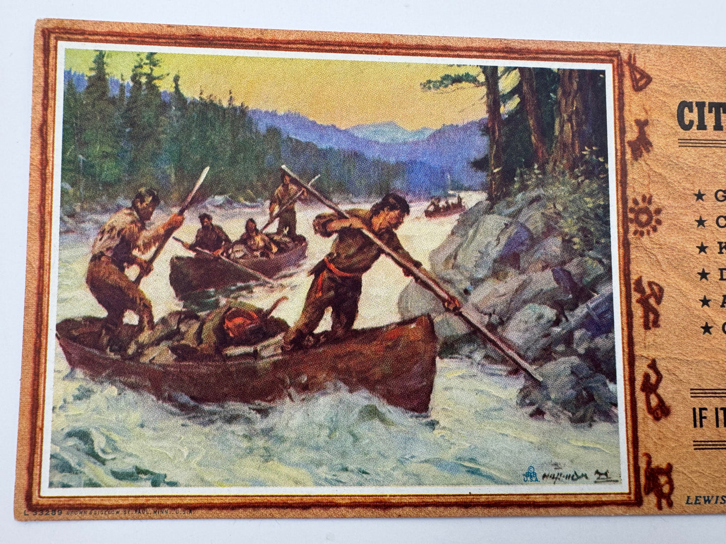 Vintage ink Blotter Cities Service Lewis and Clark Mint