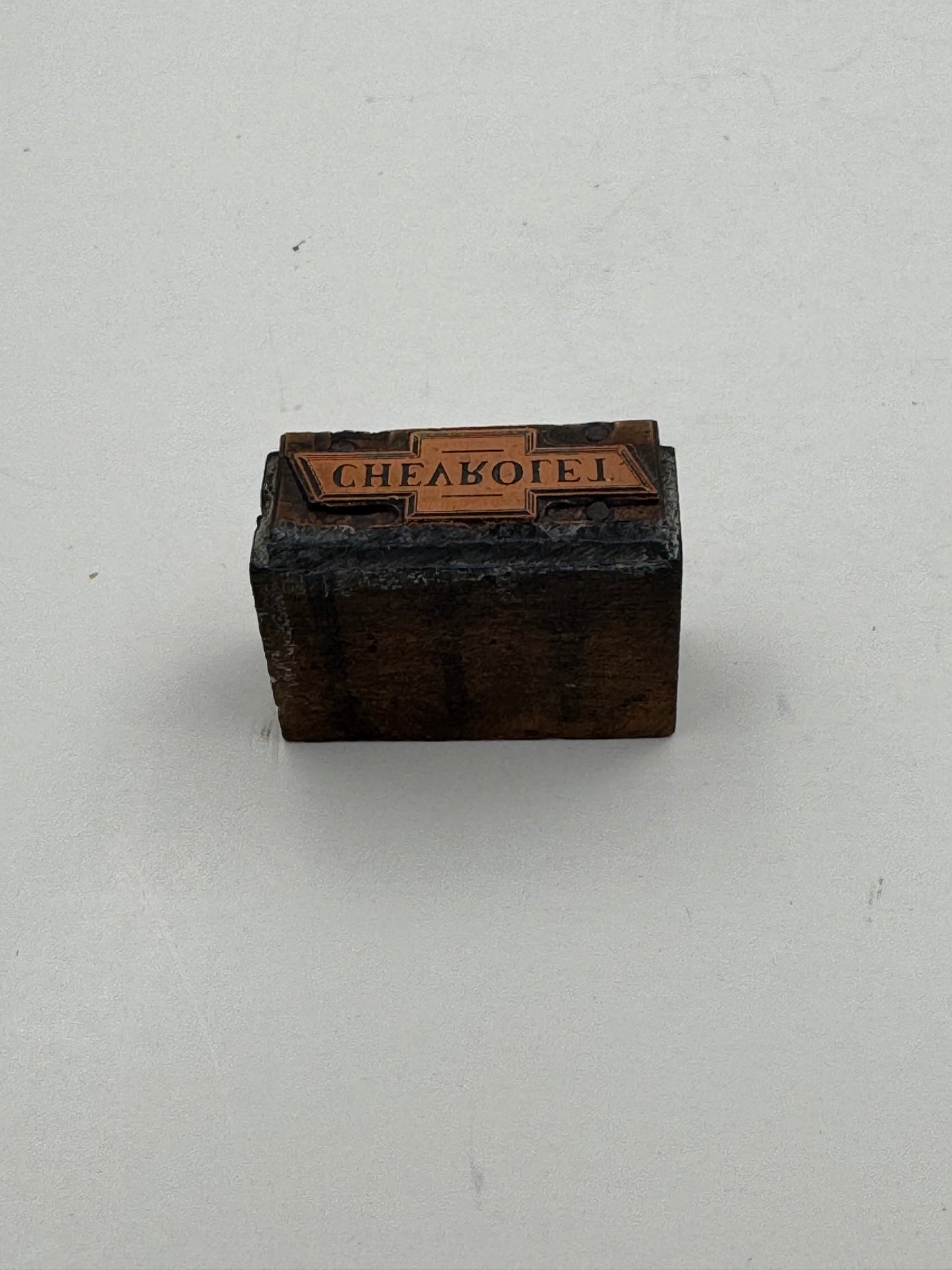 Vintage Printers Block Chevrolet Bow tie