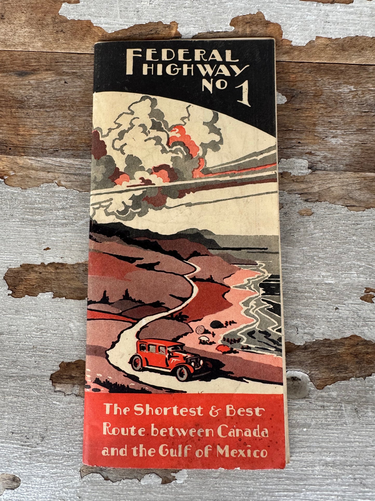 Vintage Road Map 1930 Federal Highway No 1 ME to FL.