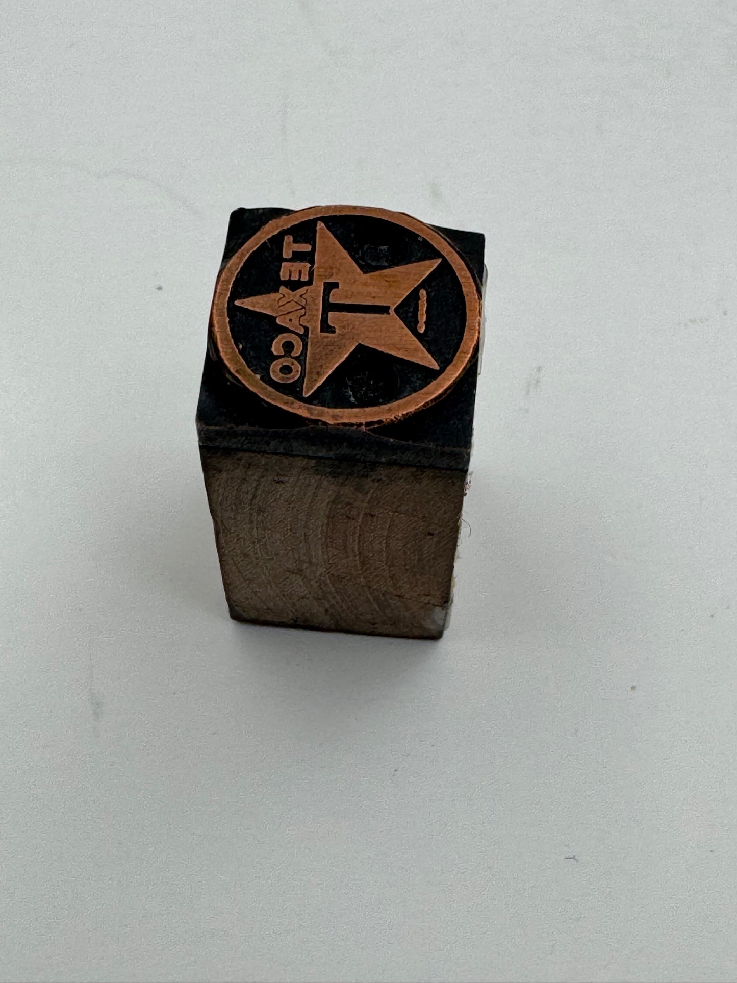 Vintage Printers Block Texaco Gas And Oil Logo