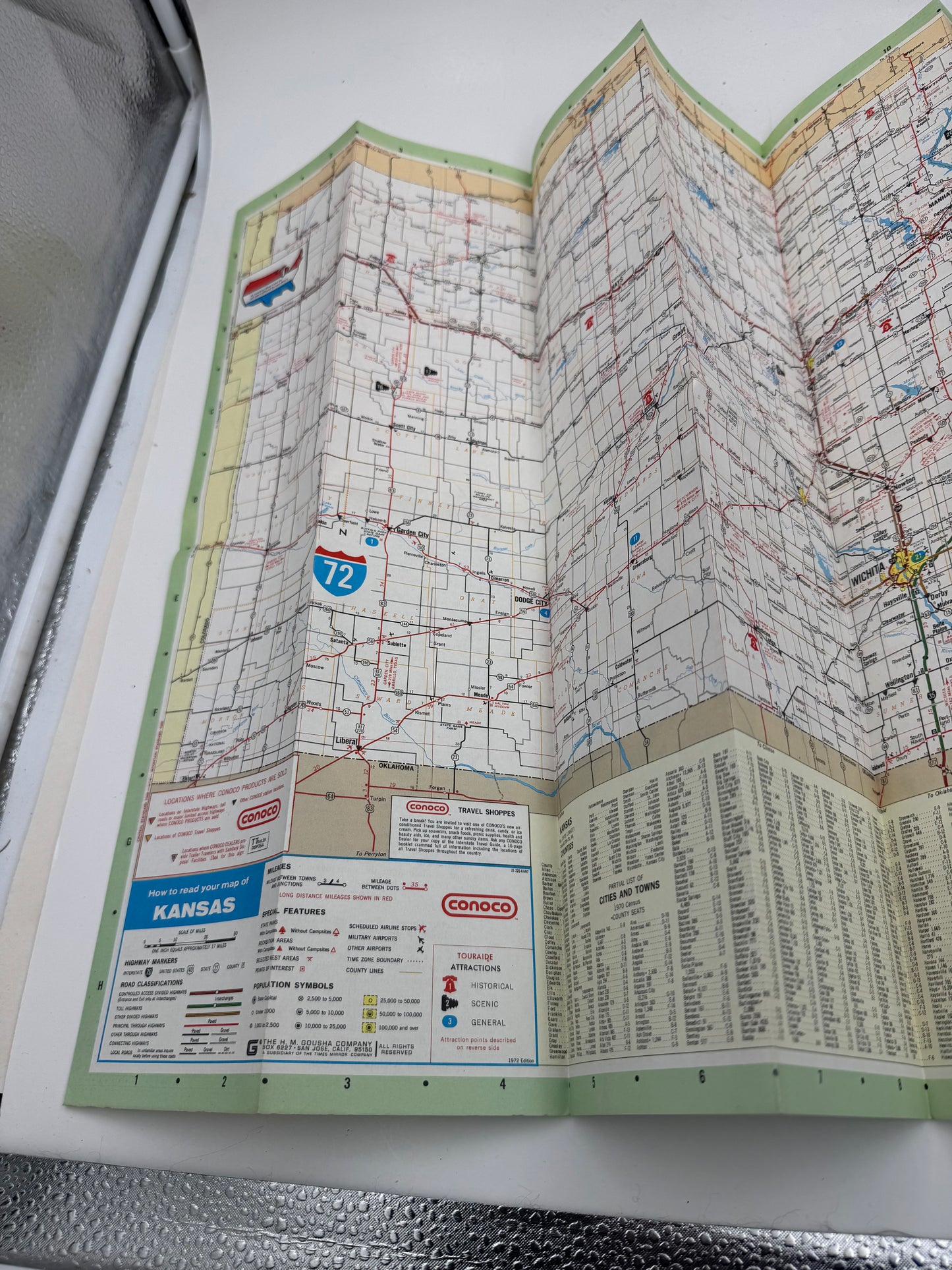 Vintage Road Map Conoco Kansas