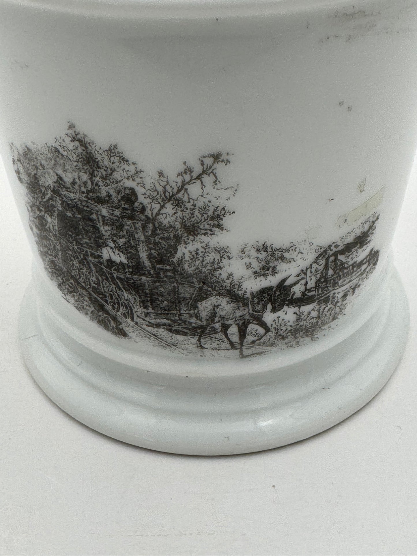 Vintage Shaving Mug Horse Drawn Train RARE