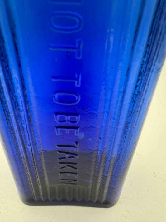Vintage Poison Bottle Cobalt Blue 16 Ounce RARE