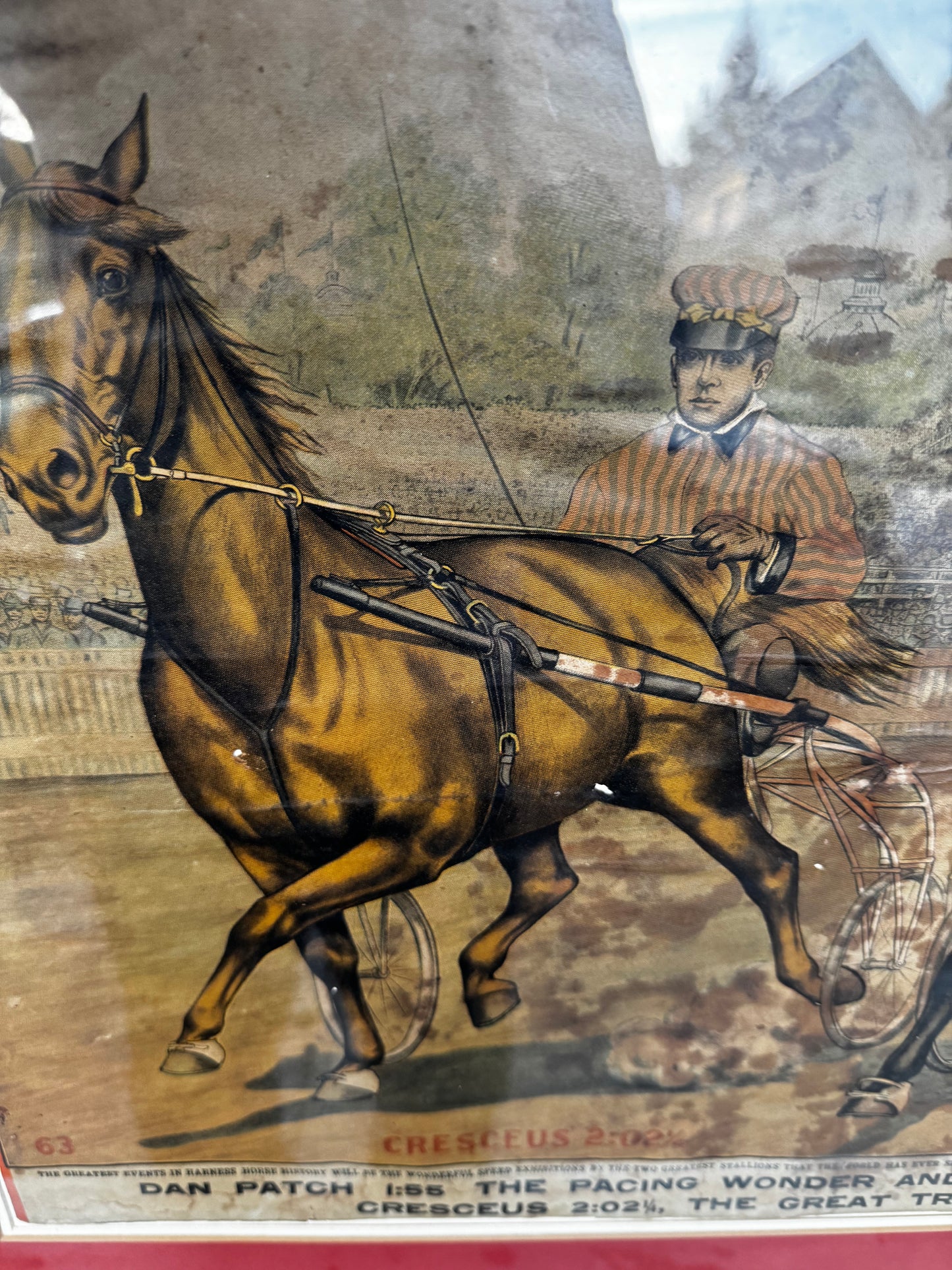 Vintage Dan Pouch Race Horse Ad Framed